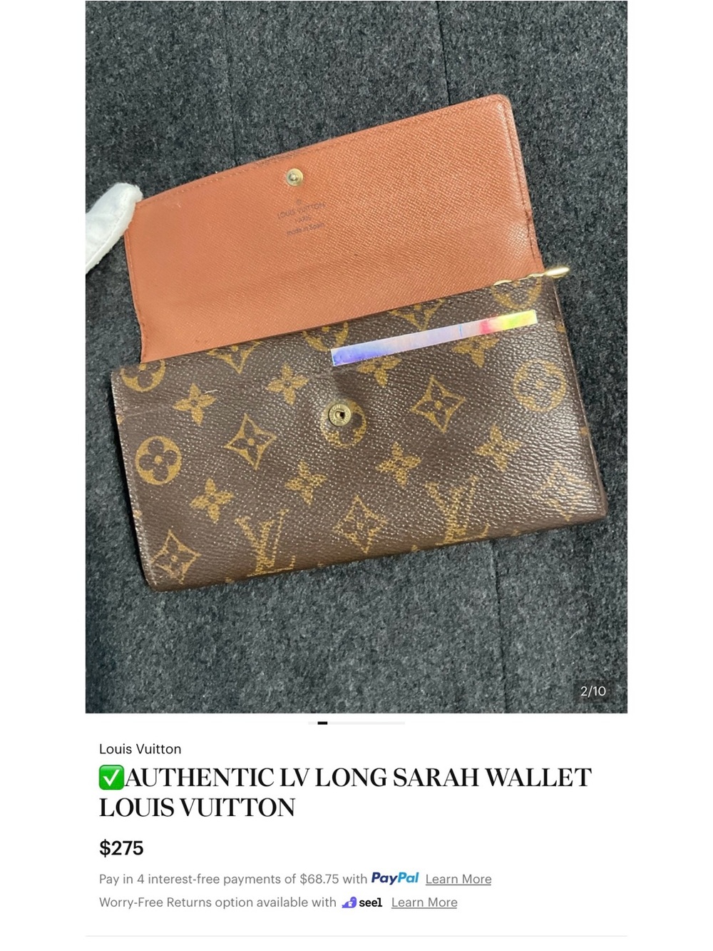 BUNDLE ✅AUTHENTIC LARGE TOTE LOUIS VUITTON +EXTRA LV LONG SARAH WALLET - Picture 2 of 10